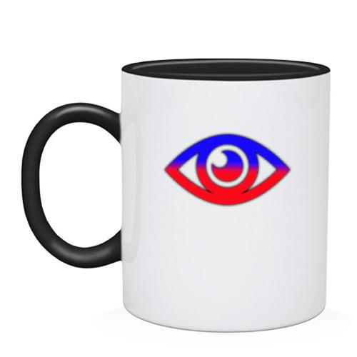 Чашка с красно-синим глазом