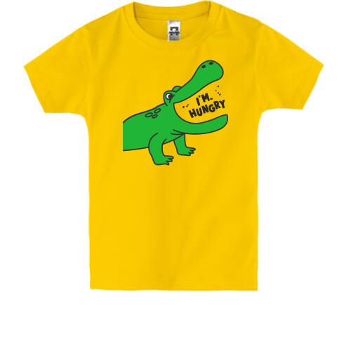 Дитяча футболка з крокодилом і написом 