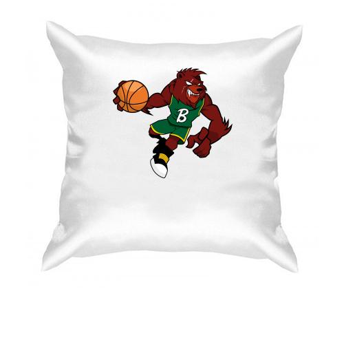 Подушка с медведем баскетболистом