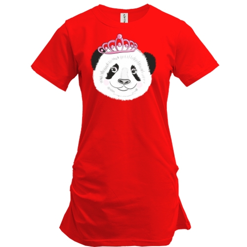 Подовжена футболка Панда в короні