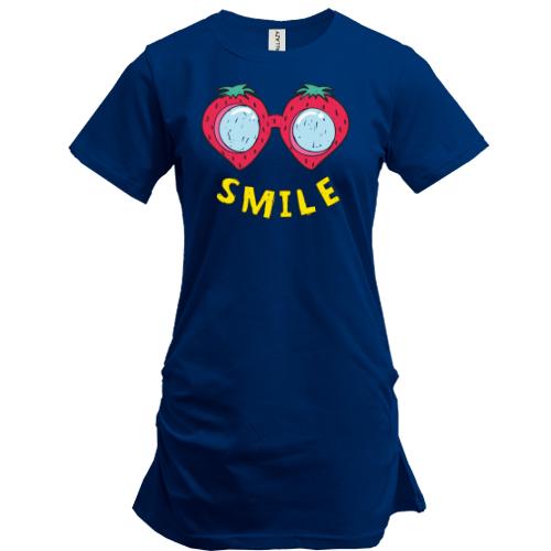 Подовжена футболка Smile Полуниця