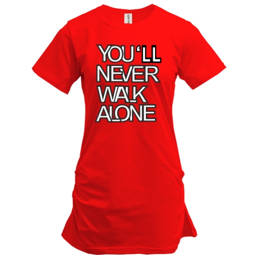 Подовжена футболка You'll Never Walk Alone