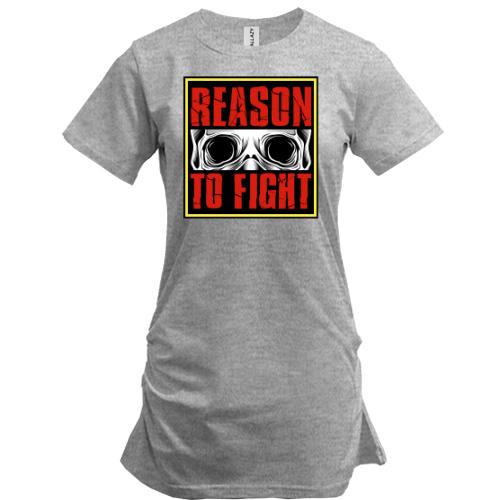 Подовжена футболка Reason to fight Череп