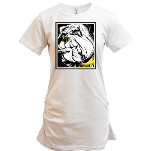 Подовжена футболка Art dog Бульдог