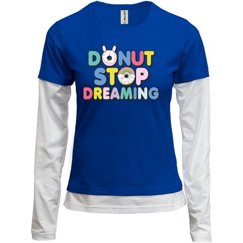 Комбинированный лонгслив Donut stop dreaming