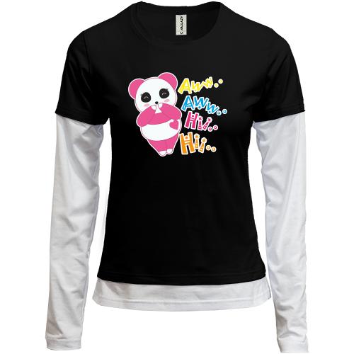 Комбинированный лонгслив Pink Panda