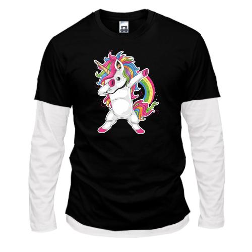 Комбінований лонгслів Rainbow Unicorn