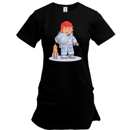 Подовжена футболка Хлопчик Космонавт