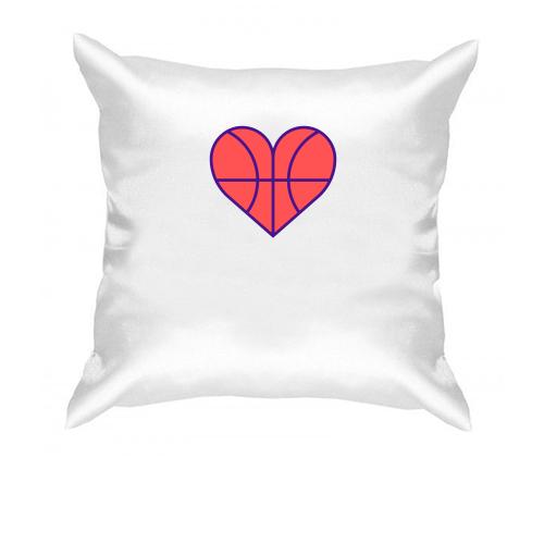 Подушка з баскетбольним м'ячем у вигляді серця