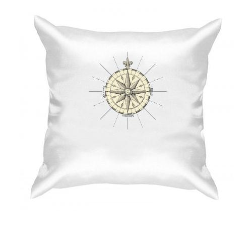 Подушка с античным компасом