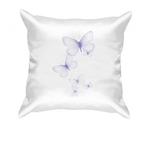 Подушка с фиолетовыми бабочками