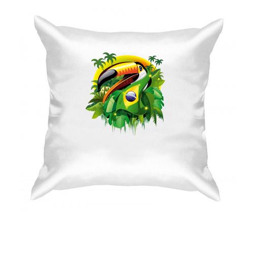 Подушка з бразильським папугою
