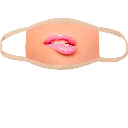 Багаторазова маска для обличчя зі світло-рожевими губами