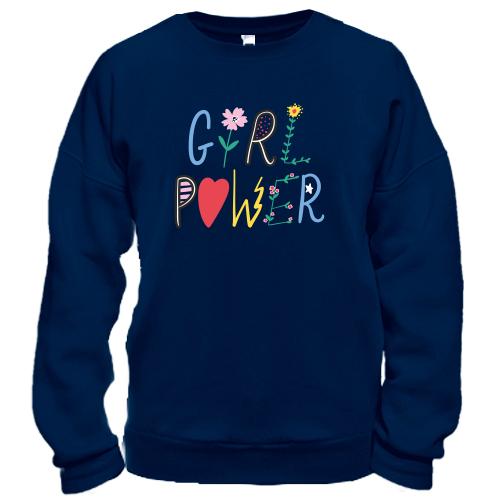 Світшот з Girl Power і квітами