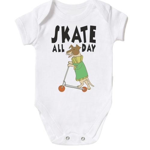 Детское боди Skate all day