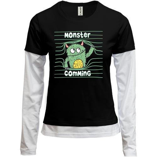 Лонгслив комби Monster coming