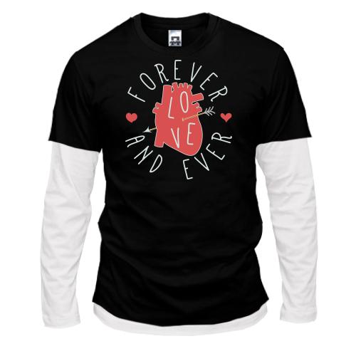 Комбинированный лонгслив Love Foreverand Ever