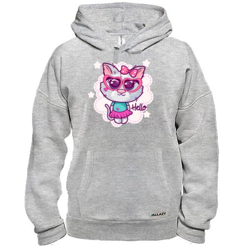 Худи с кошкой в очках