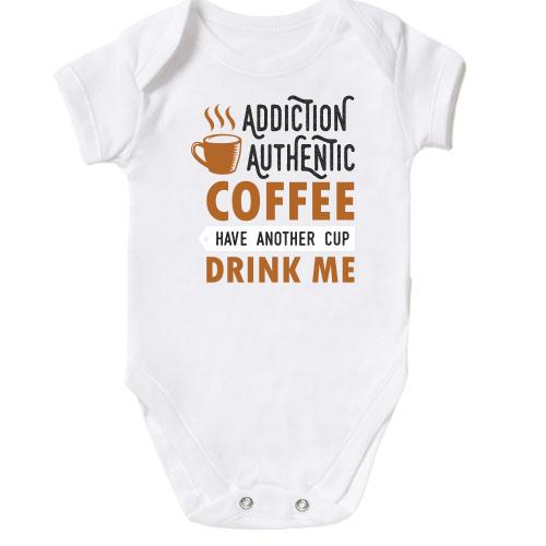 Детское боди Authentic coffee