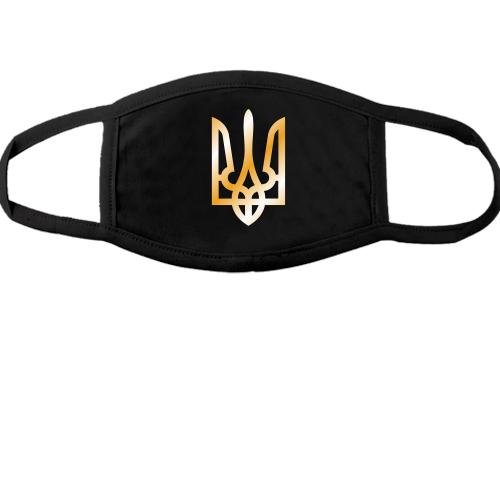 Тканинна маска для обличчя з гербом України (gold)