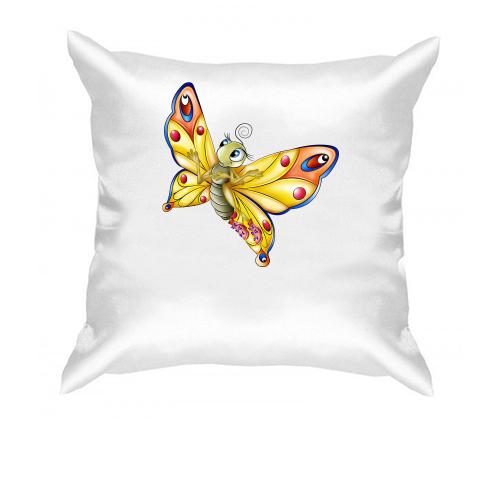 Подушка с яркой бабочкой 2