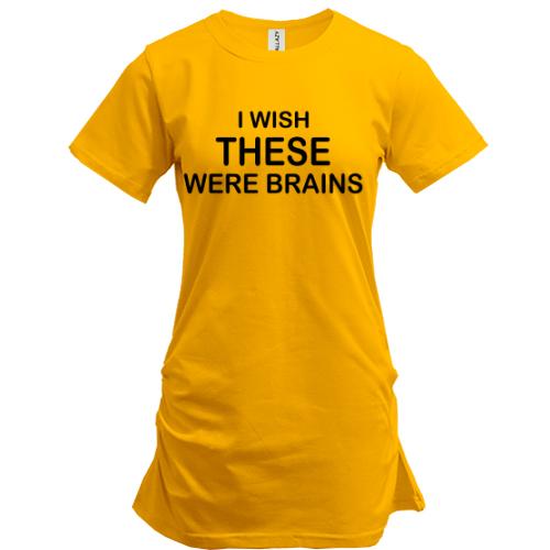 Подовжена футболка I wish these were brains