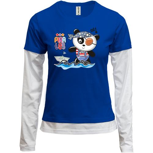 Комбинированный лонгслив Cute Pirates Panda