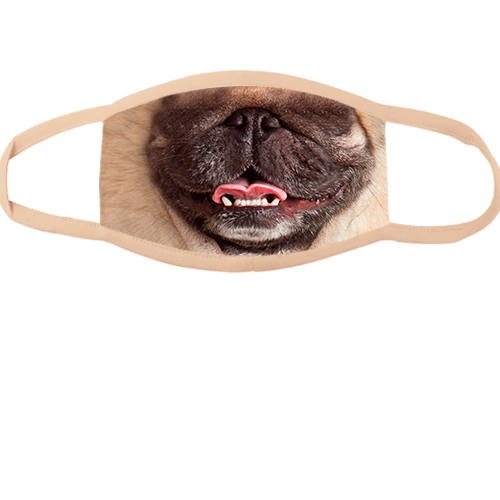 Багаторазова маска для обличчя з мордочкою Мопса