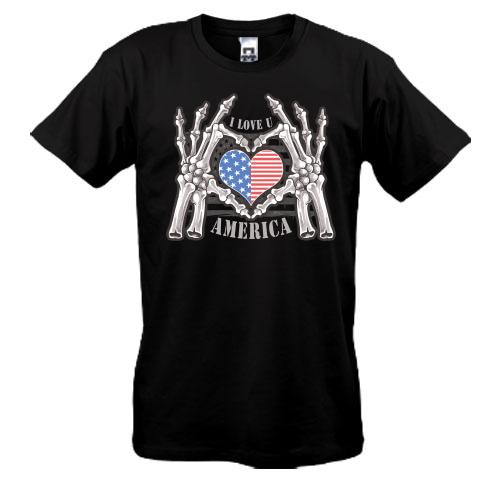 Футболка I Love U America