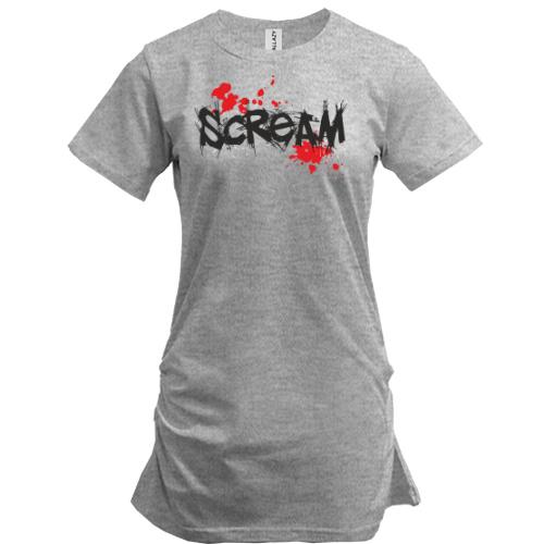 Подовжена футболка Scream з краплями крові