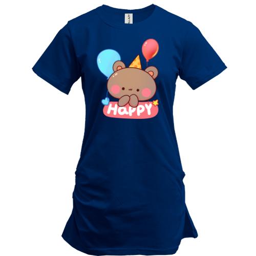 Подовжена футболка Bear Happy Birthday