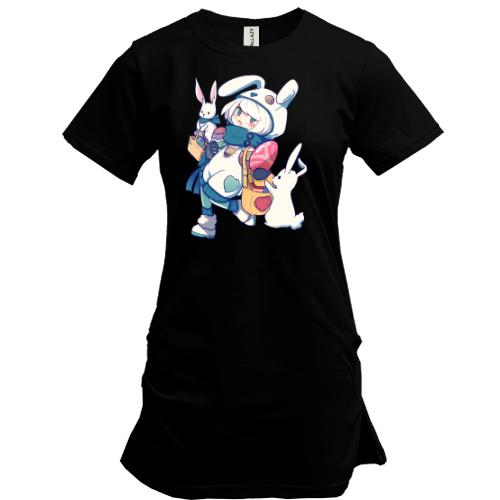 Подовжена футболка Anime Bunny