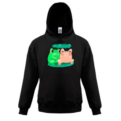 Детская худи Жабки прячутся от дождя