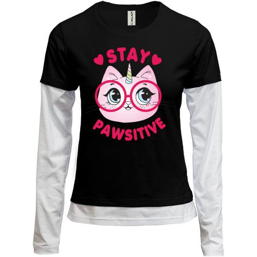 Комбінований лонгслів Stay Pawsitive