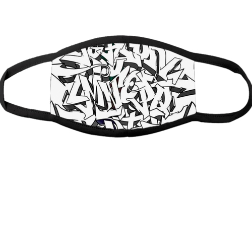 Багаторазова маска для обличчя Black and white graffiti