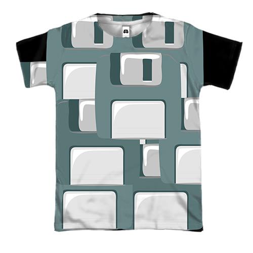 3D футболка с дискетами