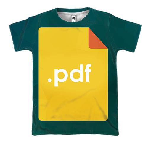 3D футболка с надписью PDF