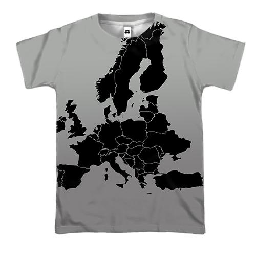 3D футболка с картой Европы