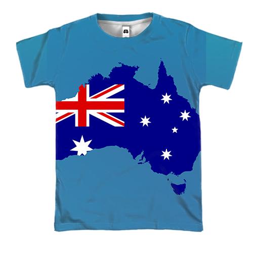 3D футболка с узорной картой Австралии
