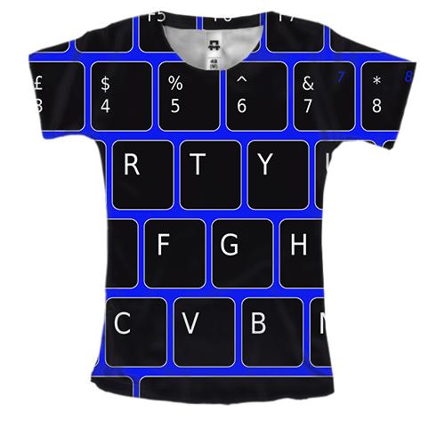 Женская 3D футболка с клавиатурой