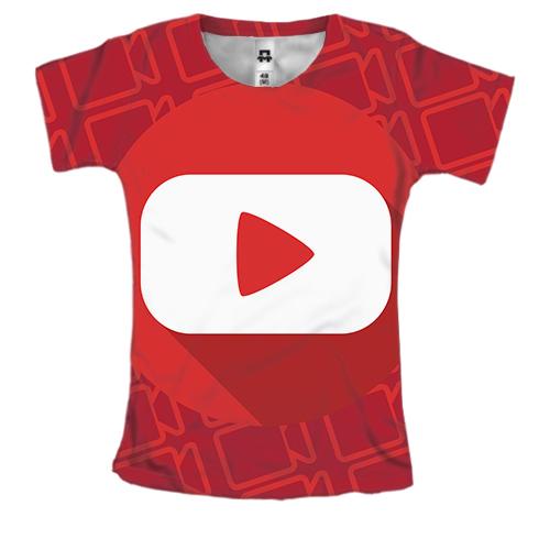 Женская 3D футболка со значком видеоплеера
