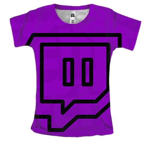 Женская 3D футболка с логотипом Twitch
