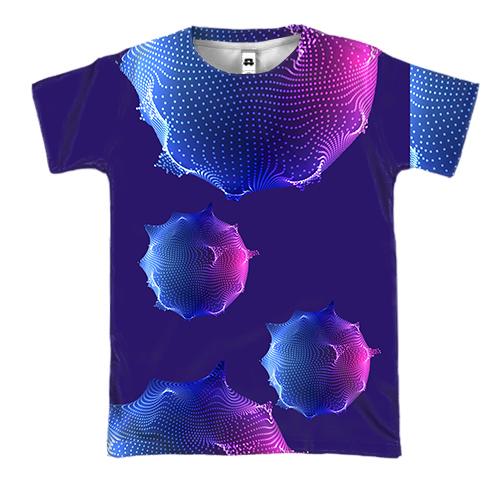 3D футболка с градиентными шариками