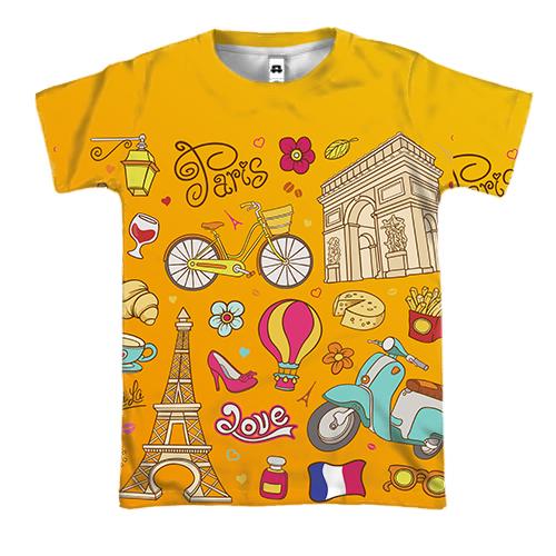 3D футболка з французькою символікою