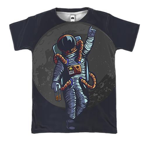 3D футболка з летять космонавтом