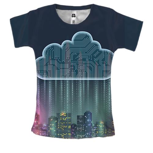 Женская 3D футболка с облаком схемой