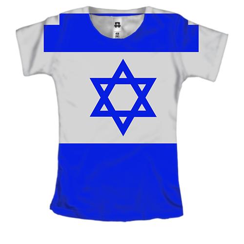 Женская 3D футболка с флагом Израиля
