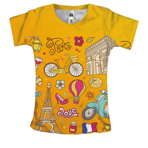 Жіноча 3D футболка з французькою символікою