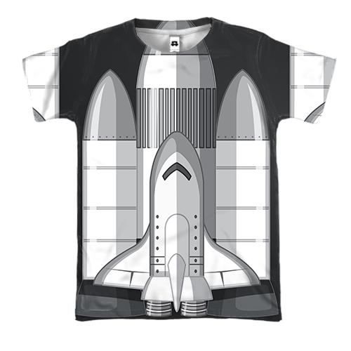 3D футболка з космічною ракетою