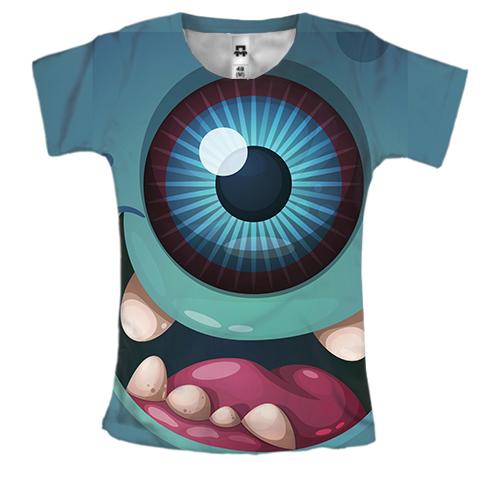 Женская 3D футболка с существом циклопом